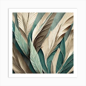 Firefly Beautiful Modern Detailed Botanical Rustic Wood Background Of Sage Herb And Indian Feathers (1) Art Print