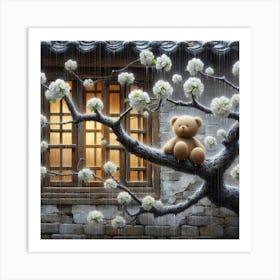 Teddy Bear In The Rain 3 Art Print