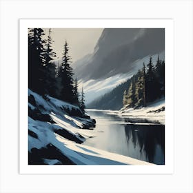 A Scottish Winter Landscape, Crisp White Snow Art Print