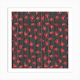 Poppies In Black And Red Art Print