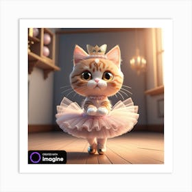 Ballerina Cat Art Print