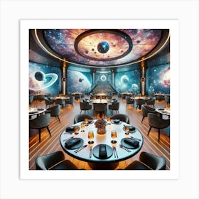 A Futuristic Dining Hall Called Nebula Dining Hall Art Print