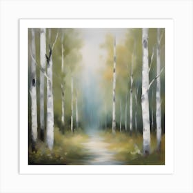 Abstract Birch Forest 2 Art Print