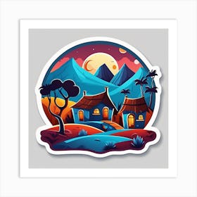 Landscape Sticker Art Print