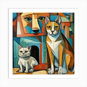 1000013661 dog and cat. Art Print