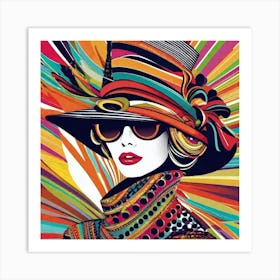 Woman In Hat 1 Art Print