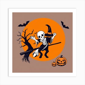 Halloween Skeleton Art Print