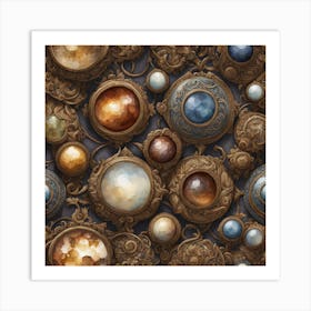 Gold And Gems Art Print