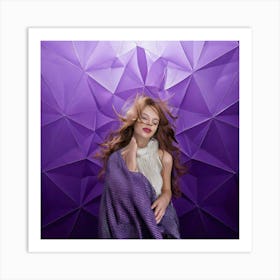 Firefly Woman, Beautiful, Noble, Purple, Dream, Geometric, Pattern, Background, Elegant, Graceful, R (10) Art Print