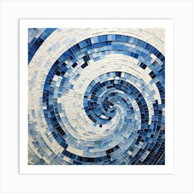 Blue Spiral Art Print