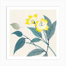 Yellow Flowers In The Rain Art Print