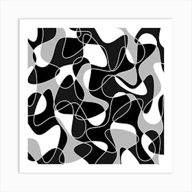 Abstract Black And White Pattern 3 Art Print