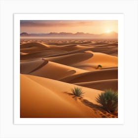 Sunset In The Desert 1 Art Print