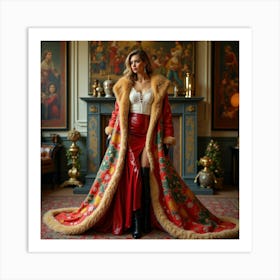 Woman In A Fur Coat 7 Art Print