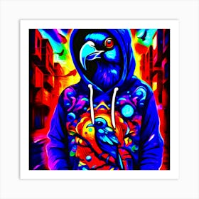 Psychedelic Street Bird Art Print