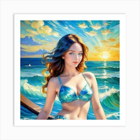 Girl In A Bikinixgh Art Print