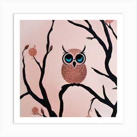 Cute Owl In Tree Art Print