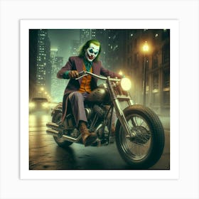 Joker On A Motorcycle 14 Art Print