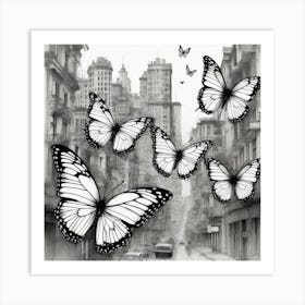 Butterflies In The City 3 Art Print