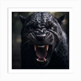 Black Jaguar Art Print