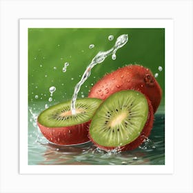 splash kiwi Art Print