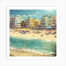 Beach Scene 2 Art Print