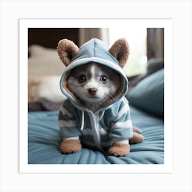 Puppy In A Hoodie Art Print