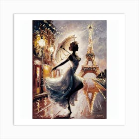 Parisian Essence An Impressionist Silhouette Of Elegance (4) Art Print