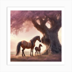 Horse And Foal Art Print