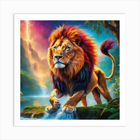 Lion In The Jungle Art Print