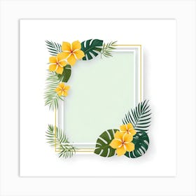 Frame With Tropical Flowers Art Print