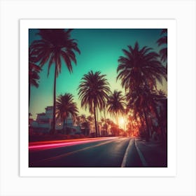 Sunset In Hollywood Art Print