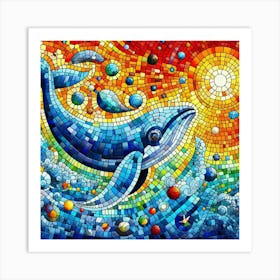 Colorful whale 3 Art Print