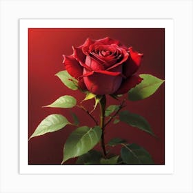 Beautiful Red Rose Art Print