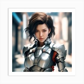 Girl In Armor Art Print