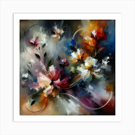 Abstract Flowers Art Print