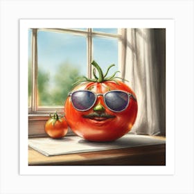 Tomato With Sunglasses 4 Art Print