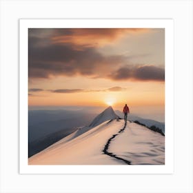 Sunset On A Mountain Art Print