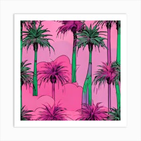 Palm Trees In Pink Art Print