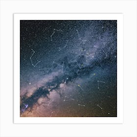 Constellations In The Night Sky Art Print