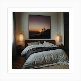 Sunset In A Bedroom Art Print