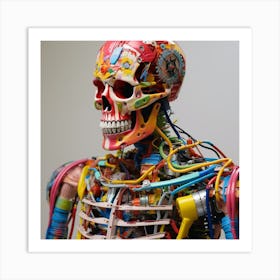 Skeleton With Wires Art Print