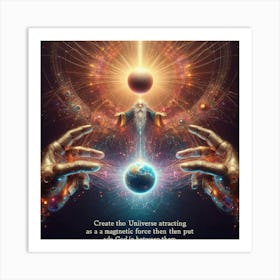 Two Hands Reaching For The Earth Art Print