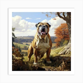 Countryside British Bulldog Art Print