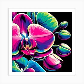 Orchid, Pop Art Art Print