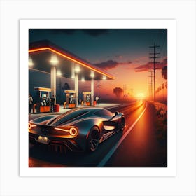 Sunset Drive Oasis Art Print