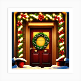 Christmas Door 17 Art Print