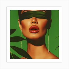 Woman With A Blindfold Art Print