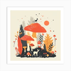 Mushroom Forest 1 Art Print