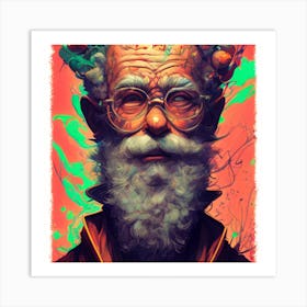 a portrait of santa Art Print